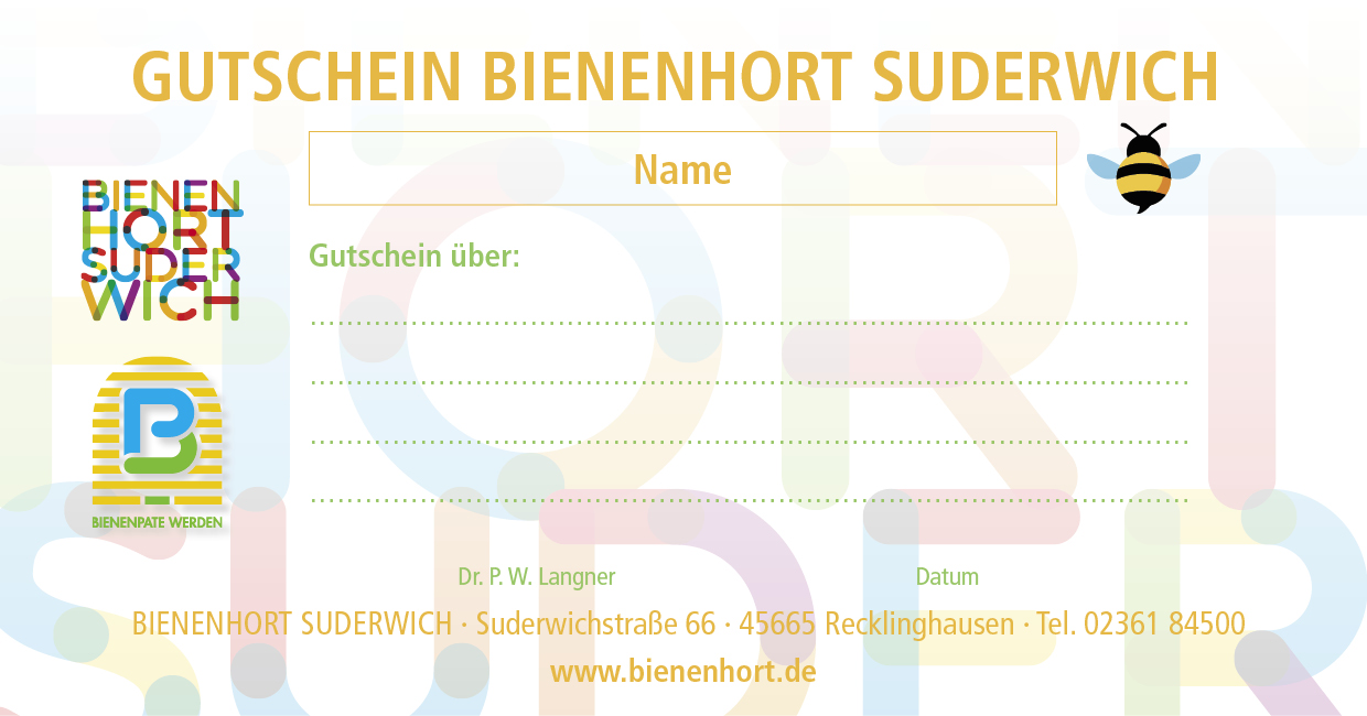 Gutschein Bienenpatenschaft / Honig Imkerei BIENENHORT SUDERWICH